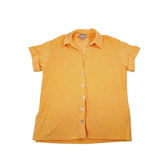 Show Me Your MuMu Women's Parker Button Down Orange Terry Size Small - Picture 4 of 9